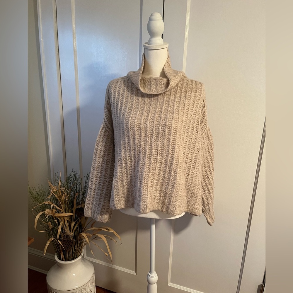 Free People Oversized Chunky Turtle Neck Sweater
